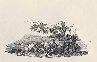 A Gentleman beneath a Tree, from Land Birds, Published 1797 by Thomas Bewick